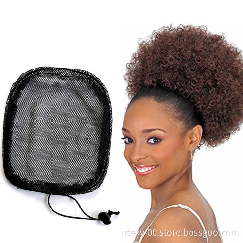 Wholesale Ponytail Hat Black And Blonde Elastic Ponytail Hat For Make Wrap Around Human Hair Ponytail Extension